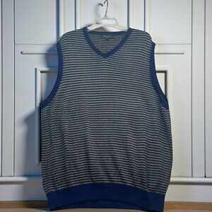 Vtg Bobby Jones Collection Sweater Vest Men XXL Pullover Vneck Hong Kong Striped